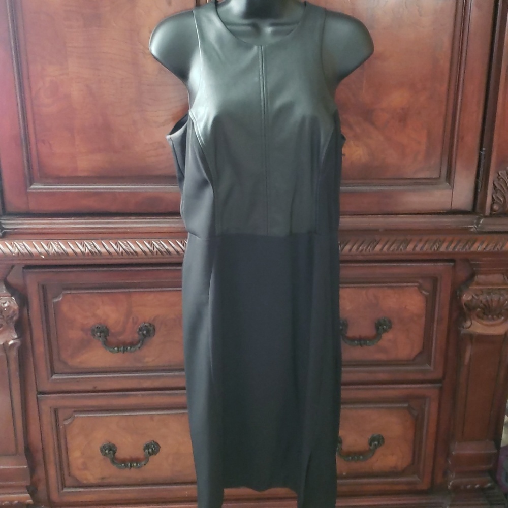 Sexy Leather Little Black Dress